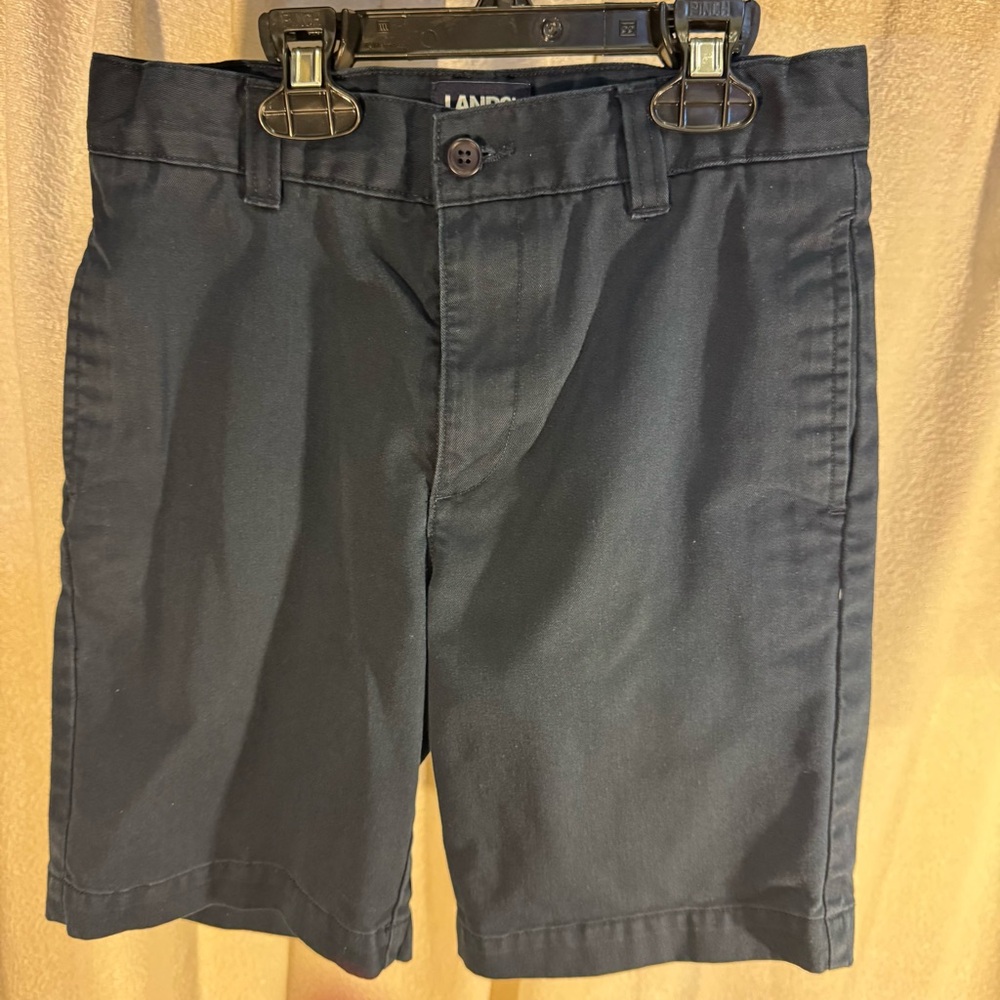 Lands' End Men's Dark Blue Flat Front Shorts